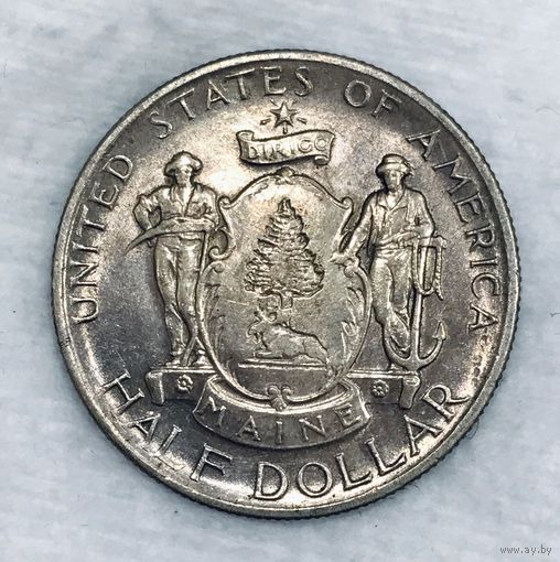 50 центов 1920 США штат Мэйн редкость! В блеске! Патина!