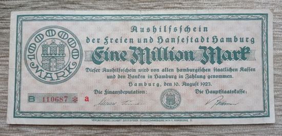 Werty71 Германия 1000000 марок 1923 1 миллион банкнота Гамбург