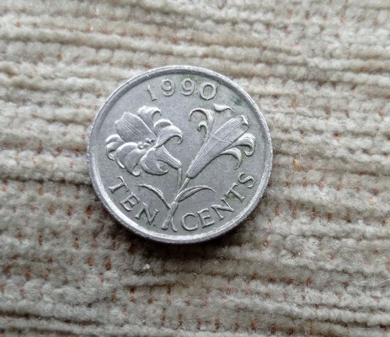 Werty71 Бермуды Бермудские острова 10 центов 1990 Лилия