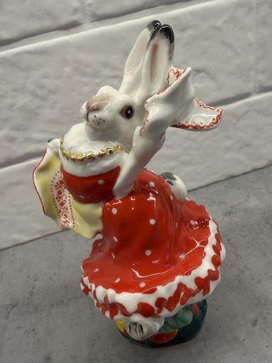 Статуэтка ЗАЙЧИХА ПЛЯСУНЬЯ. ЛФЗ. Редкость!.  Распродажа коллекции!!!