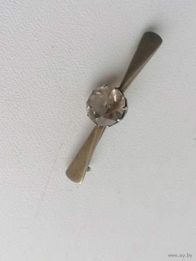 Брошь СССР серебро 875 пробы СССР голова, торги с Рубля