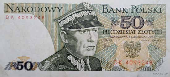 Werty71 Польша 50 злотых 1982 банкнота