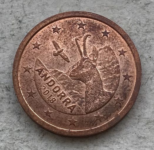 Андорра 2 евроцента 2018 - Бородач (Серна)