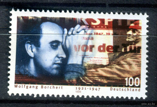 Германия - 1996г. - Вольфганг Борхерт, немецкий поэт - полная серия, MNH [Mi 1858] - 1 марка