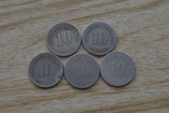 Германия 10 пфеннигов 1874