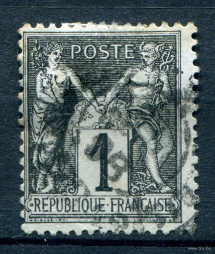 Франция (Республика) - 1877/78г. - аллегория, 1 с - 1 марка - гашёная [Mi 68]. #1-Fr-11-A-1