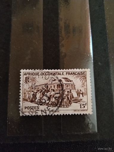 1947 колония Французская Западная Африка поезд железная дорога (4-4)