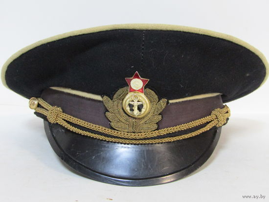 Фуражка. "Шитая кокарда". Краб. Металлизированный тренчик. ВВС ВМФ. Авиация военно-морского флота. Ретро СССР.