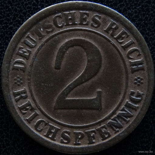 YS: Германия, 2 рейхспфеннига 1924F, KM# 38