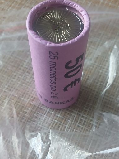 2 евро unc в банковской тубе