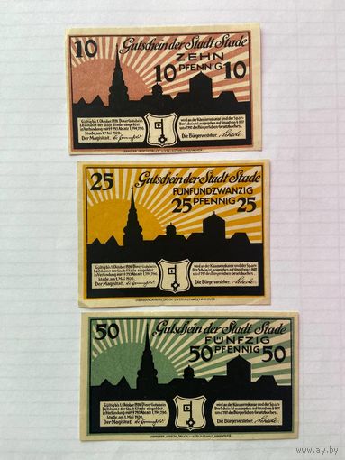 10-25-50 пфенигов (нотгельды) Германия г.Штаде -1402