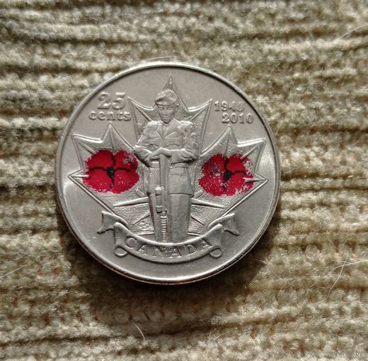 Werty71 Канада 25 центов 2010 65 лет победе во Второй мировой войне