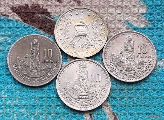 Гватемала 10 центавос (центов). Древний татем Ацтеков.