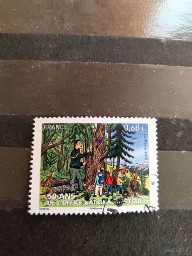 2015 Франция 50 лет Национальному управлению лесного хозяйства флора выпускалась одиночкой (4-1)