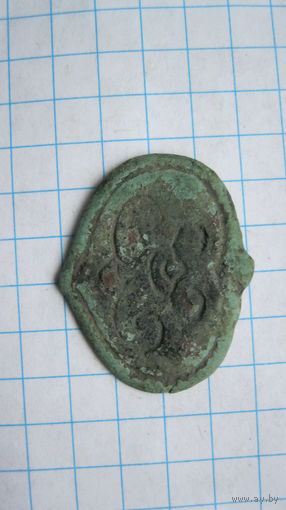 Накладка на кожу, ткань. Бронза, литье.