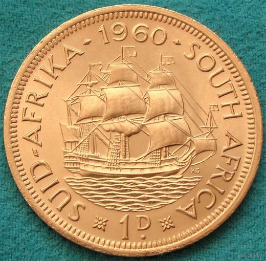 ЮАР. 1 пенни 1960 год  KM#46  Тираж: 5.106.000 шт