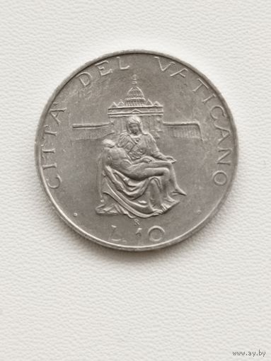 Ватикан 10 лир 1987 год