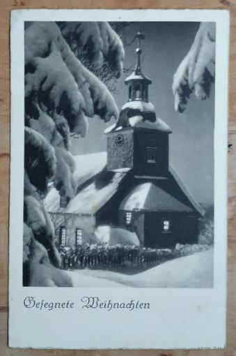Старинная немецкая рождественская открытка. Чистая.