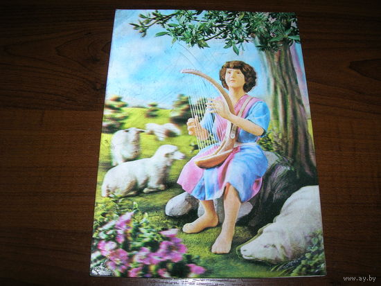 Пастушок. Стерео открытка. 1978 год Япония Токио подписана