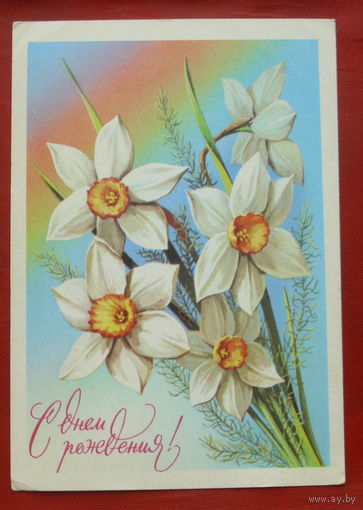 С днём рождения! Подписанная. 1979 года. Пикунов. 1041.