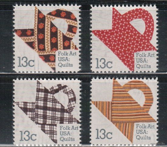 США-1978, (Мих.1329-1332) , ** , Культура, Народное искусство (полная серия)(2)