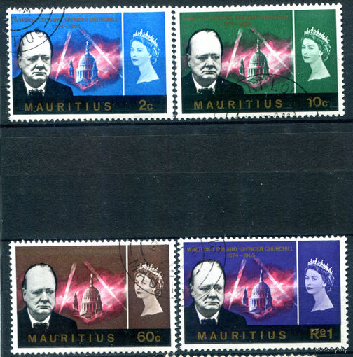 Британские колонии - Маврикий - 1966г. - Уинстон Черчилль - 4 марки - полная серия, гашёные [Mi 287-290]. #2-Bc-50-B-1