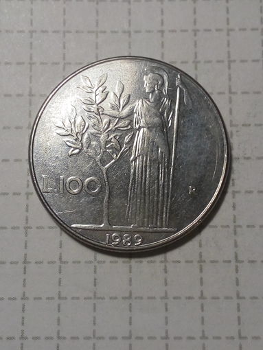 100 лир Италия 1989 год