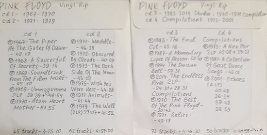 CD MP3 PINK FLOYD - 4 CD - Vinyl Rip (оцифровки с винила)
