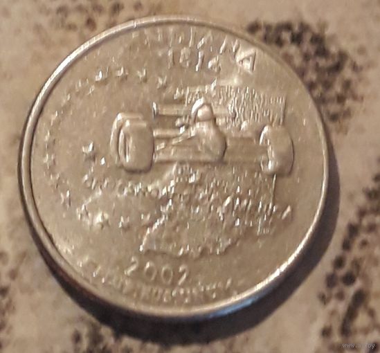 25 центов (квотер) 2002 D США Индиана