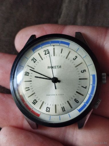 Крупные не частые вахтовые часы ракета,ссср,на 24 часа,на ходу,с рубля