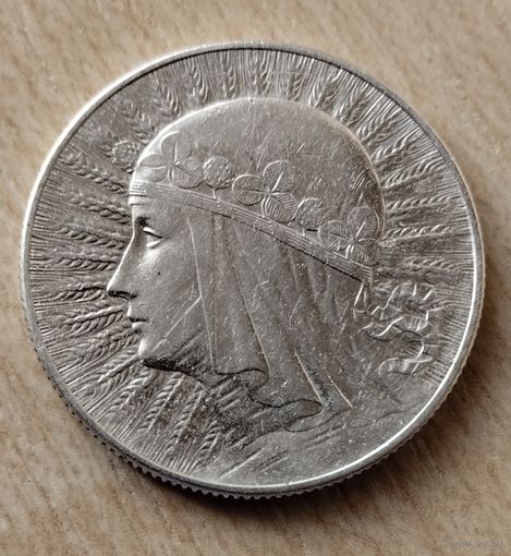 5 злотых,Ядвига,1933 г,с рубля.