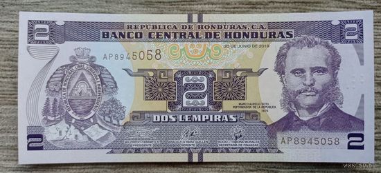 Werty71 Гондурас 2 лемпиры 2019 UNC банкнота