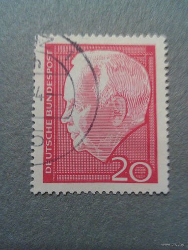 ФРГ. Г.Любке. 1964г. гашеная