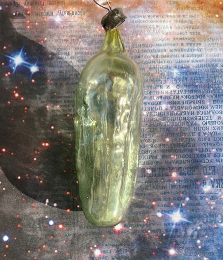 Ёлочная игрушка огурец глинка