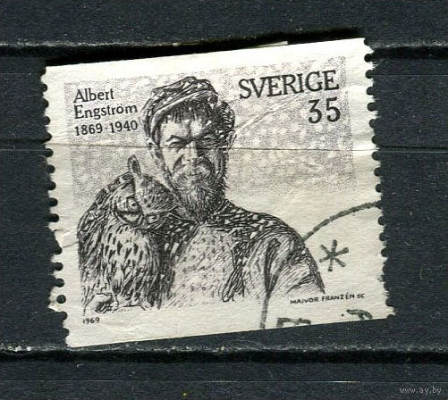Швеция - 1969 - Альберт Энгстрем 35 О - [Mi.636A] - 1 марка. Гашеная.  (Лот Gx45)-T3P27