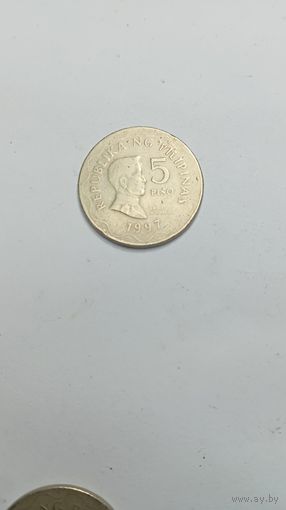 Филиппины 5 песо 1997 года .
