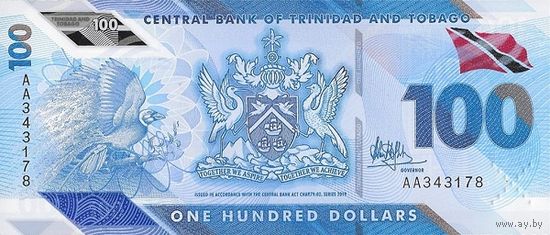 Тринидад и Тобаго 100 долларов образца 2019 года UNC pw65