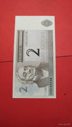 1 шт. Эстония. 2 Кроны. 2006. С рубля. (20).