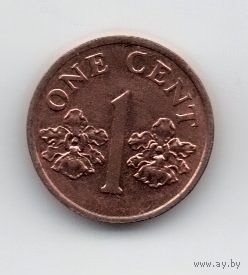 Республика Сингапур. 1 цент 1992, 1994, 1995. Щит ниже щитодержателей. Цветок сингапурская орхидея. Погодовка. Цена за одну монету.