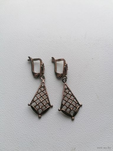 Серьги серебро 925 звезда