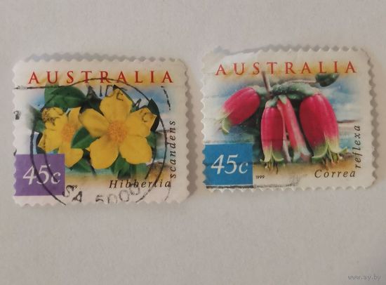 Две марки из серии "Цветы Австралии"