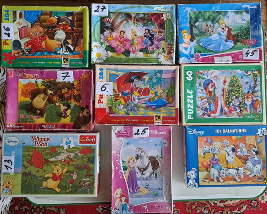 Пазлы разные, б.у в хорошем состоянии