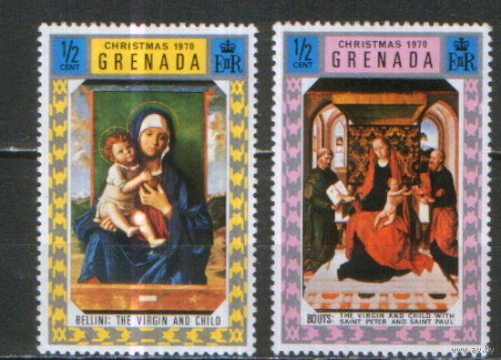 2 марки из серии 1970г. Гренада "Рождество" MNH