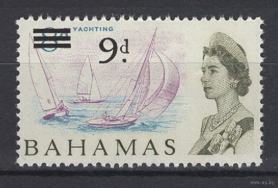 Багамы / Bahamas 1965 ** надпечатка 9d,  марка из серии