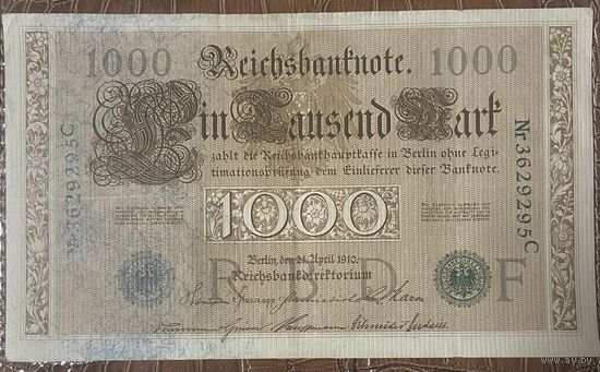 Банкнота 1000 марок 1910 год. Германская империя.