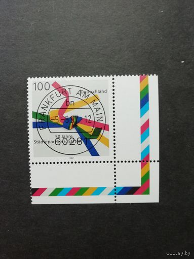 Германия. 1997 Марка "50 лет партнерству городов" (гашеная с клеем) Mi.1917 каталог 0.90 евро