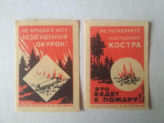 Спичечные этикетки ф.Пинск.Пожарная безопасность