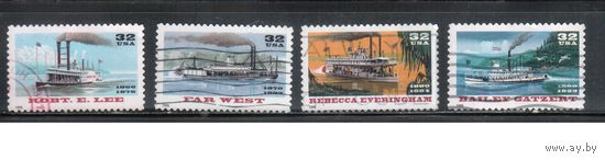 США-1996 (Мих.2755-2759) , гаш., Речной флот, Корабли, 4 марки
