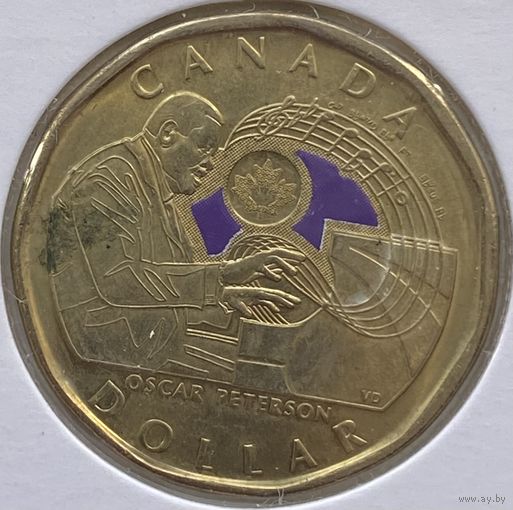 Канада 1 доллар 2022 г. Оскар Питерсон. Цветная. В холдере
