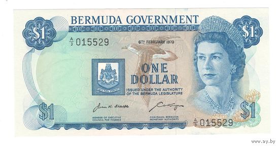 Бермудские острова 1 доллар 1970 года. Тип P-23а. Состояние UNC!
